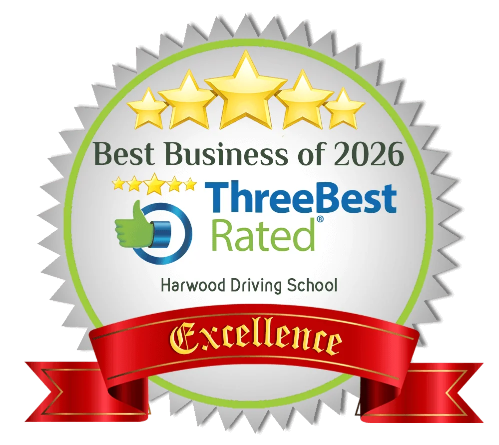 Harwood Driving School ThreeBestRated 2026 Digital Badge